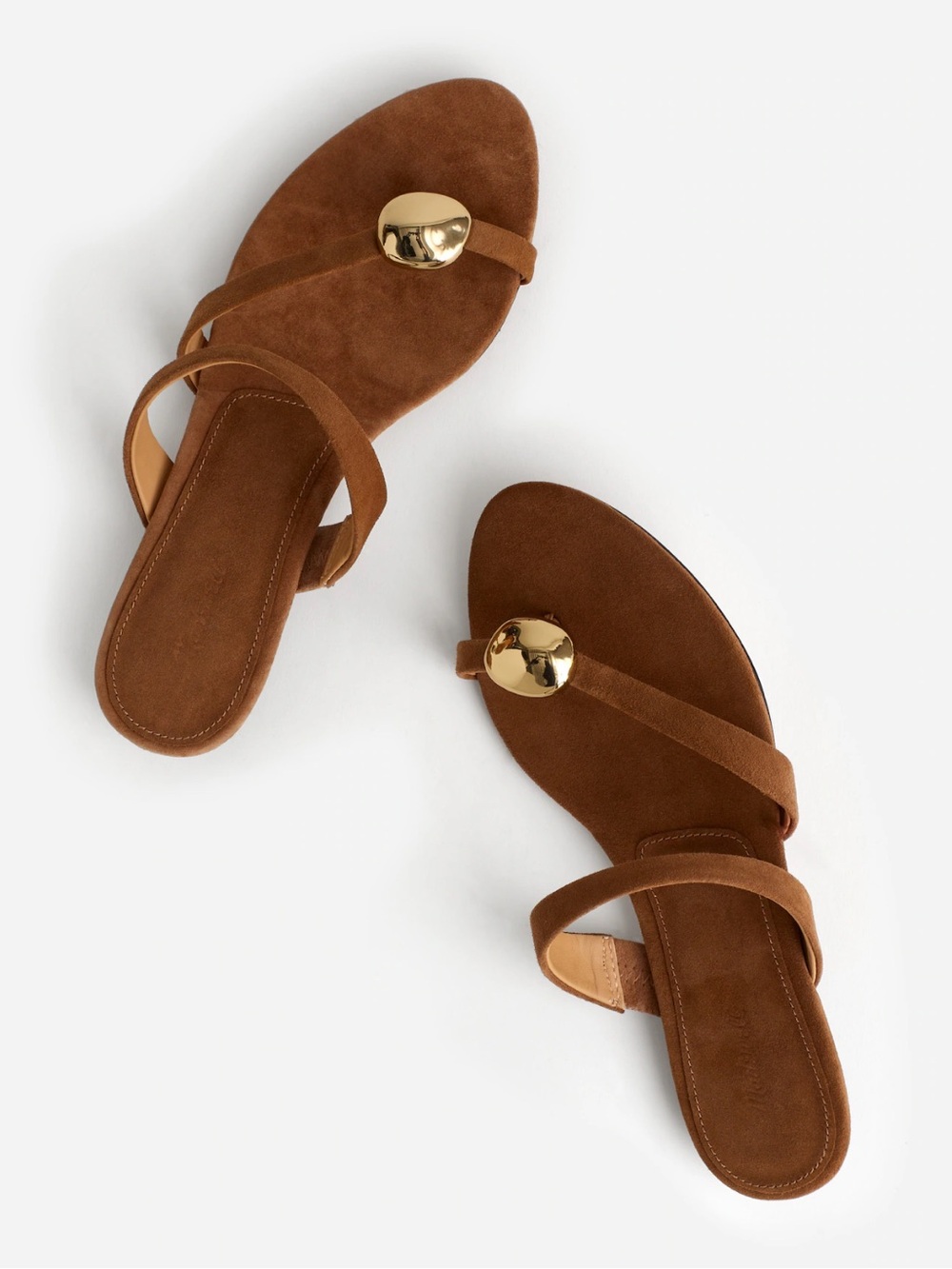 NEW Madewell Mila Organic Hardware Thong Sandal Aged Cognac NU902